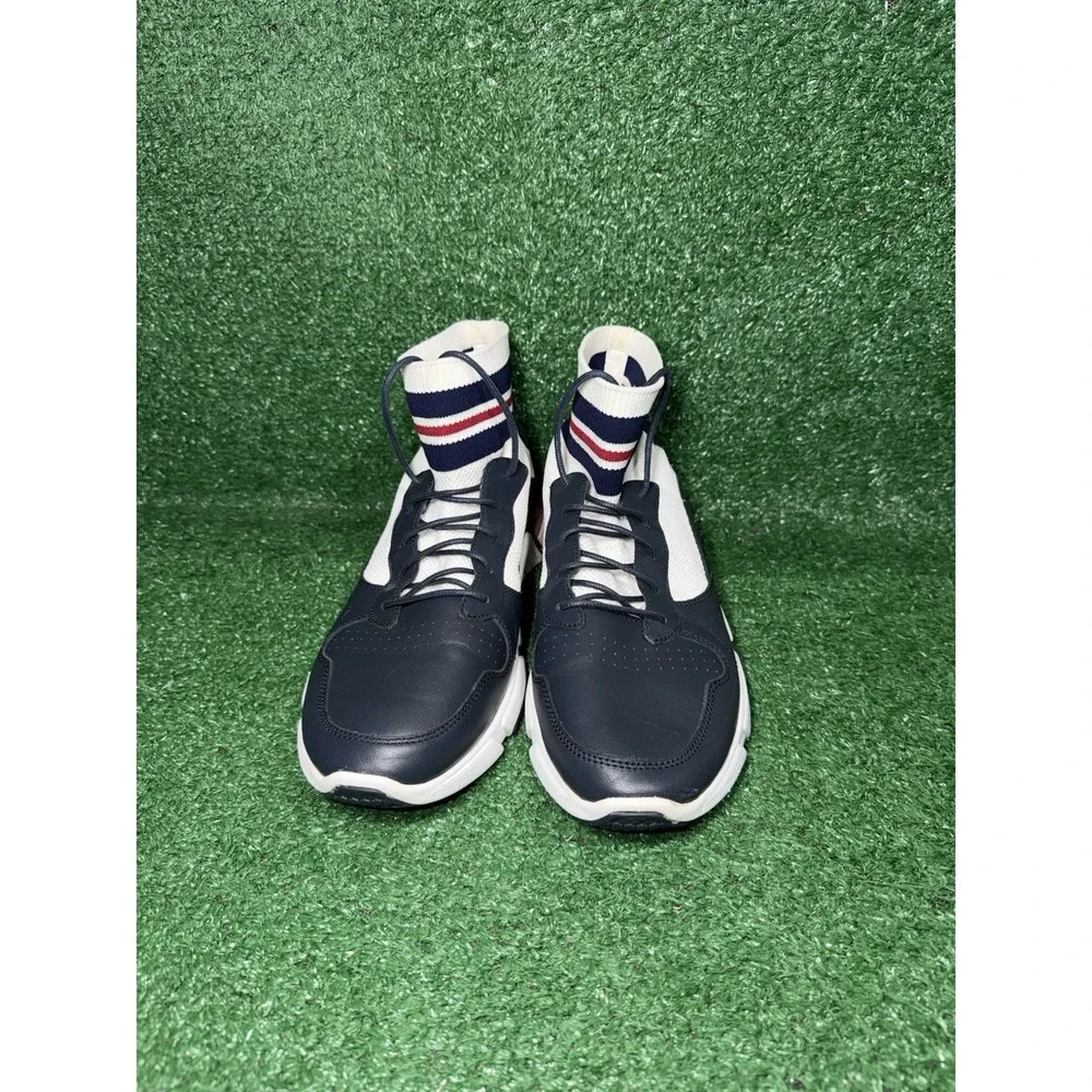 Mark Nason Los Angeles Mens Size 10.5 Blue Leather Knit Shoes Comfort Sneakers